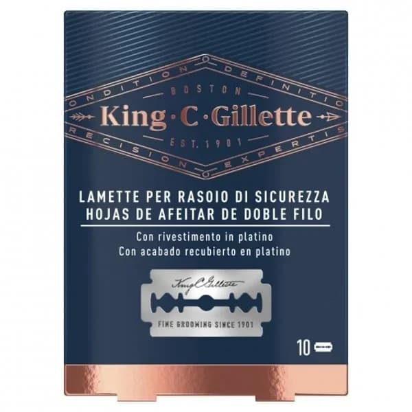 Hojas de afeitar doble filo KING C GILLETTE, pack 10 uds. - 1 ud - Imagen del producto en Findit