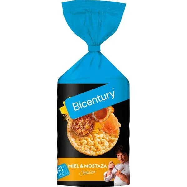 Tortitas sabor miel-mostaza BICENTURY, paquete 123,5 g - 0.12 kg - Imagen del producto en Findit