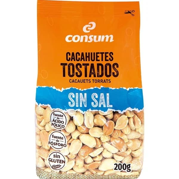 Cacahuete Tostado Sin Sal Bolsa - 0.2 ud - Imagen del producto en Findit