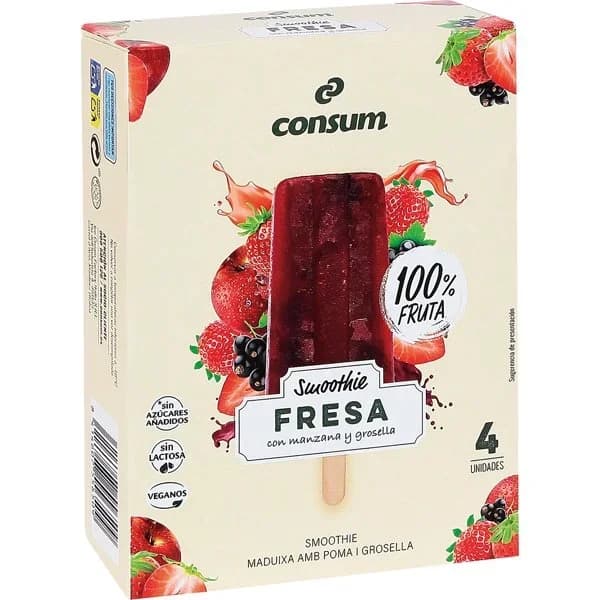 Smoothie Fresa 4X60 gr con Manzana y Grosella - 0.24 ud - Imagen del producto en Findit