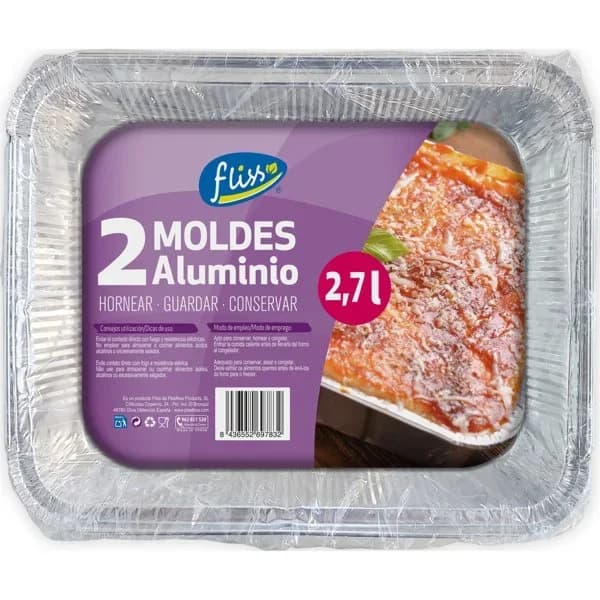Bandeja Aluminio Rectangular 2,7L - 1.99 ud - Imagen del producto en Findit