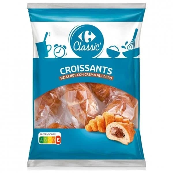 Croissants rellenos de crema de cacao Classic' Carrefour 360 g. - 0.36 kg - Imagen del producto en Findit
