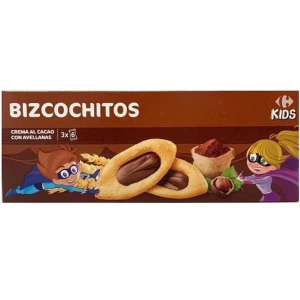 Bizcocho de crema de cacao con avellanas Carrefour Kids 120 g. - 0.12 kg - Imagen del producto en Findit