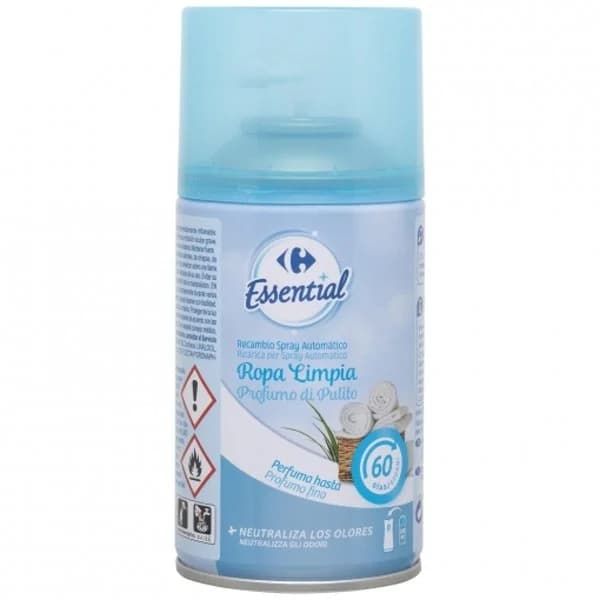 Ambientador automático ropa limpia recambio Essential Carrefour 1 ud. - 0.25 l - Imagen del producto en Findit