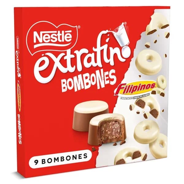 Bombones de chocolate con leche con relleno de galleta Filipinos Nestlé Extrafino caja 113 g - 0.11 kg - Imagen del producto en Findit