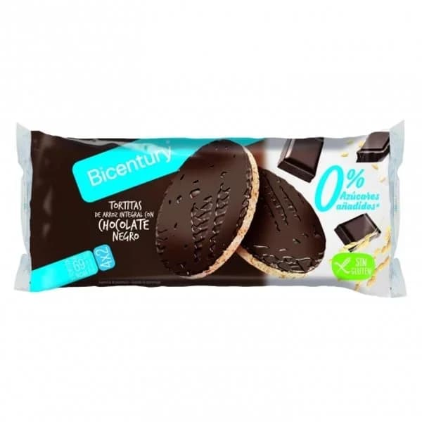 Tortita Arroz Integral con Chocolate Negro - 0.13 kg - Imagen del producto en Findit
