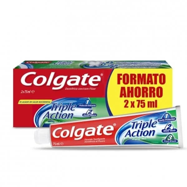 Dentífrico triple acción COLGATE, pack 2x75 ml - 0.15 l - Imagen del producto en Findit