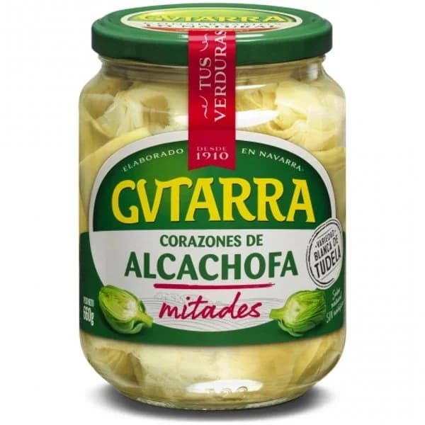 Corazones de alcachofa en mitades GVTARRA, frasco 400 g - 0.4 kg - Imagen del producto en Findit