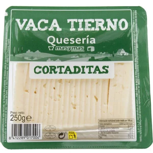 Queso Vaca Tierno Cortaditas - 0.25 kg - Imagen del producto en Findit