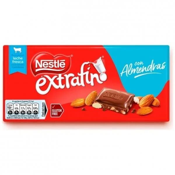 Chocolate con Leche y Almendras Tableta 123G - 0.12 kg - Imagen del producto en Findit