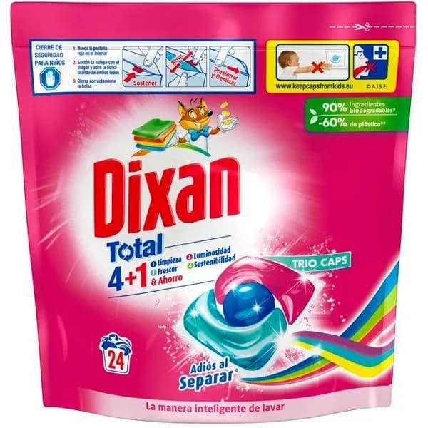 Detergente triocaps DIXAN ADIOS AL SEPARAR, bolsa 24 dosis - 24 ud - Imagen del producto en Findit