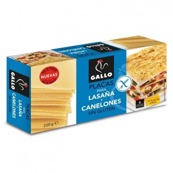 Placas Para Lasaña Canelones Sin Gluten - 0.25 kg - Imagen del producto en Findit