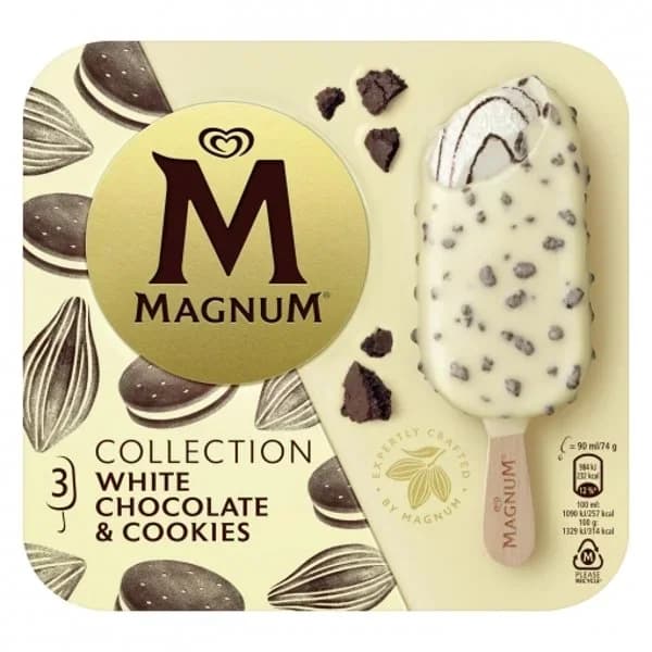 Bombón choco blanco&cookies MAGNUM, caja 3 uds - 3 ud - Imagen del producto en Findit