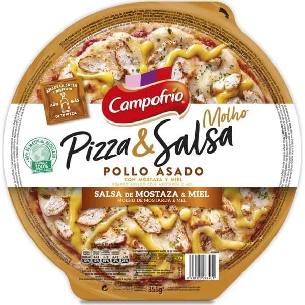 Pizza de pollo asado con salsa de miel y mostaza Pizza & Salsa Campofrío 355 g. - 0.36 kg - Imagen del producto en Findit