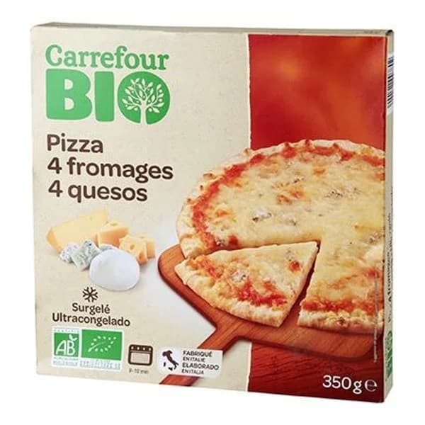 Pizza 4 quesos ecológica Carrefour Bio 350 g. - 0.35 kg - Imagen del producto en Findit