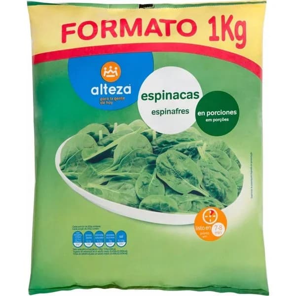 Espinacas Hojas Porciones Congeladas - 1 kg - Imagen del producto en Findit