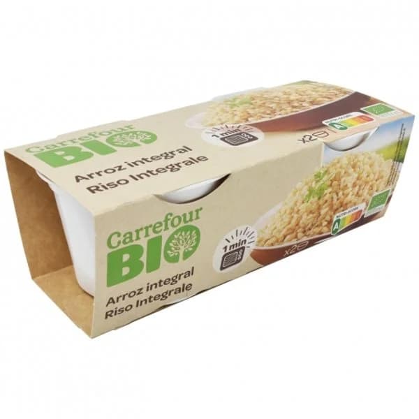 Arroz integral para microondas ecológico Carrefour Bio pack de 2 unidades de 125 g. - 0.25 kg - Imagen del producto en Findit