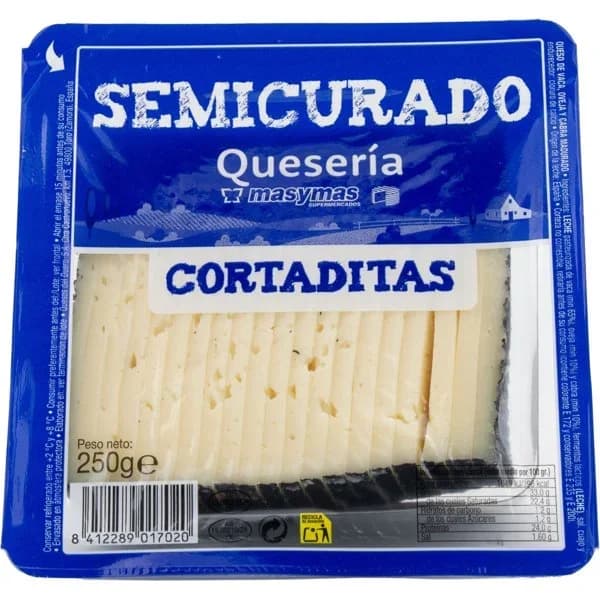 Queso Semicurado Cortaditas - 0.25 kg - Imagen del producto en Findit