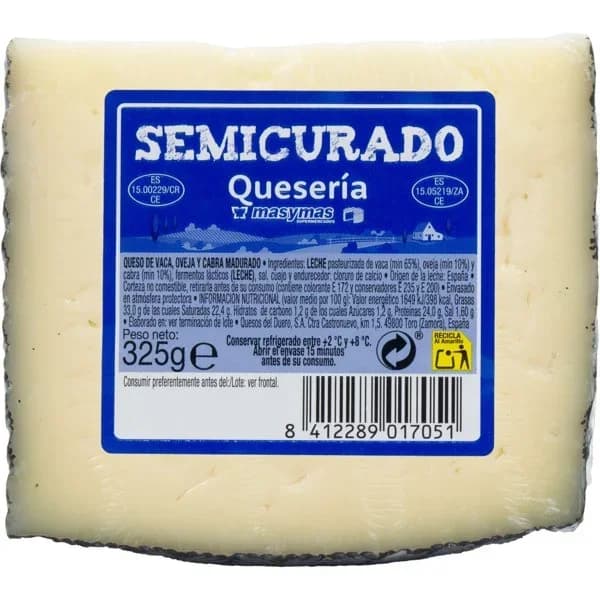 Queso Semicurado Cuña - 0.33 kg - Imagen del producto en Findit