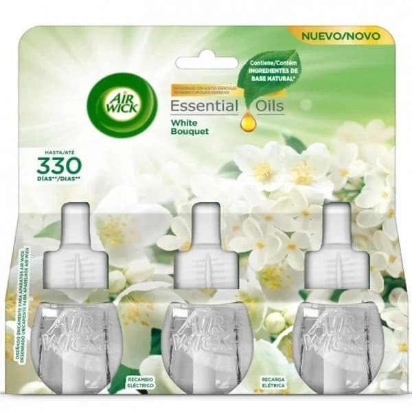Ambientador eléctrico fragancia white bouquet Essential Oils recambio Air Wick 3 ud. - 3 ud - Imagen del producto en Findit