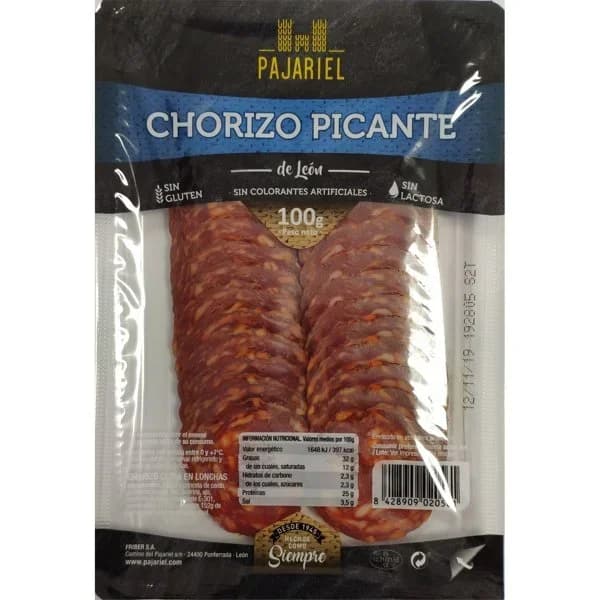 Chorizo Picante de Leon Lonchas - 0.1 kg - Imagen del producto en Findit