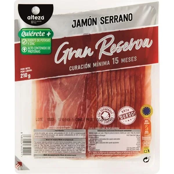 Jamon Serrano Gran Rva Lonchas - 0.21 kg - Imagen del producto en Findit
