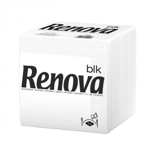 Set de Servilletas  2 capas de Celulosa RENOVA Cocktail 90pz - Blancas - 82 ud - Imagen del producto en Findit