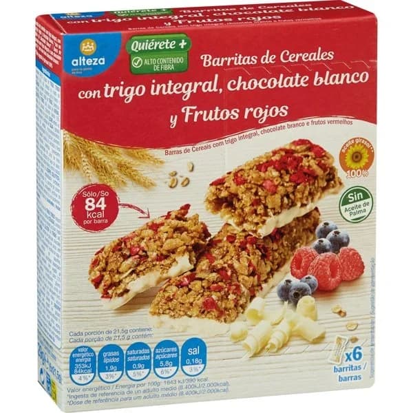 Barritas Cereales Chocolate Blanco Frutos Rojos - 1 ud - Imagen del producto en Findit