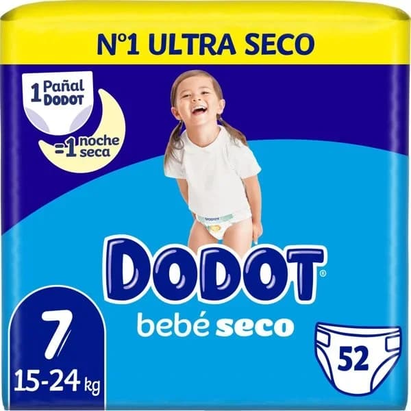 Pañales Dodot bebé-seco T7 (15-24 kg.) 52 ud. - 1 ud - Imagen del producto en Findit