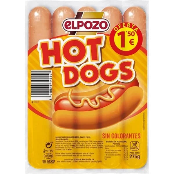Salchicha Frankfurt Hot Dog 275G - 0.28 kg - Imagen del producto en Findit