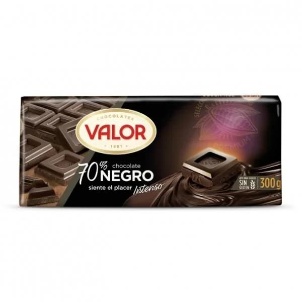 Chocolate negro 70% cacao VALOR, tableta 300 g - 0.3 kg - Imagen del producto en Findit