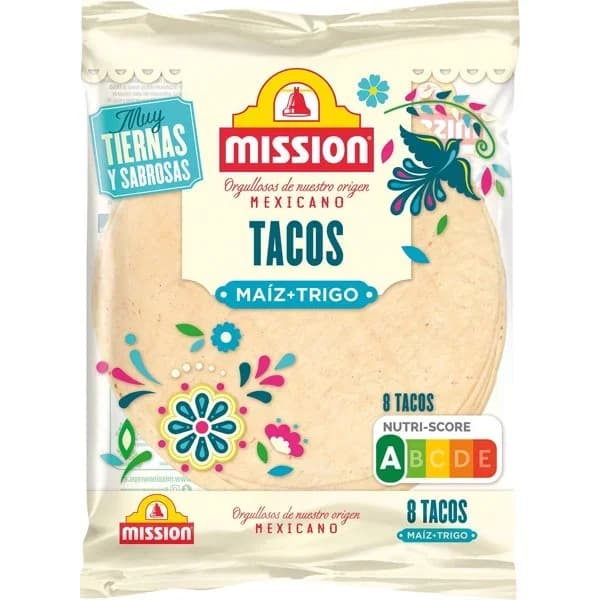 Tacos de Maíz y Trigo 8 Unidades - 0.2 kg - Imagen del producto en Findit