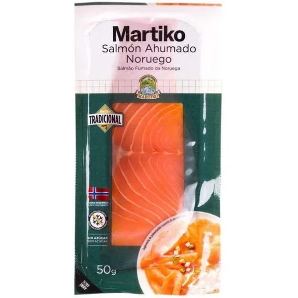 Salmón ahumado noruego tradicional MARTIKO, sobre 50 g - 0.05 kg - Imagen del producto en Findit