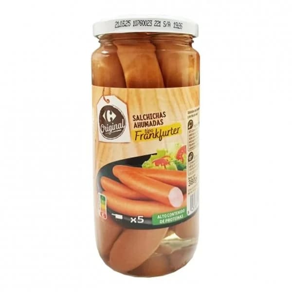 Salchichas ahumadas tipo Frankfurter Original Carrefour 250 g. - 0.25 kg - Imagen del producto en Findit