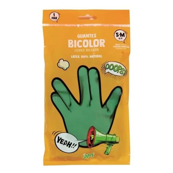 Guante Verde y Amarillo Pequeño - 1 ud - Imagen del producto en Findit