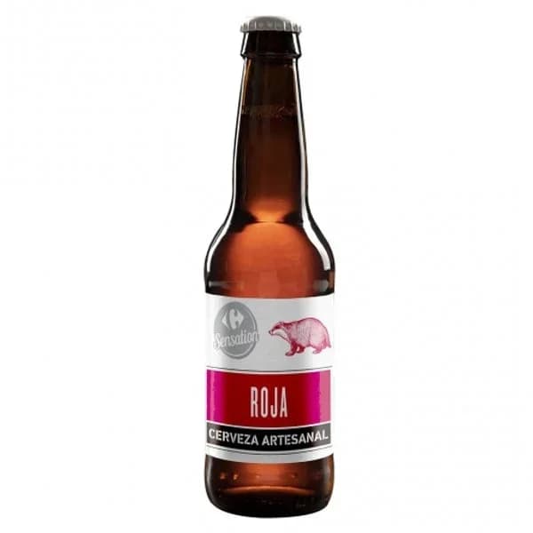 Cerveza artesana Carrefour Sensation roja botella 33 cl. - 0.33 l - Imagen del producto en Findit
