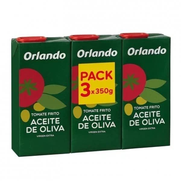 Tomate frito en aceite de oliva ORLANDO, pack 3x350 g - 1.05 kg - Imagen del producto en Findit