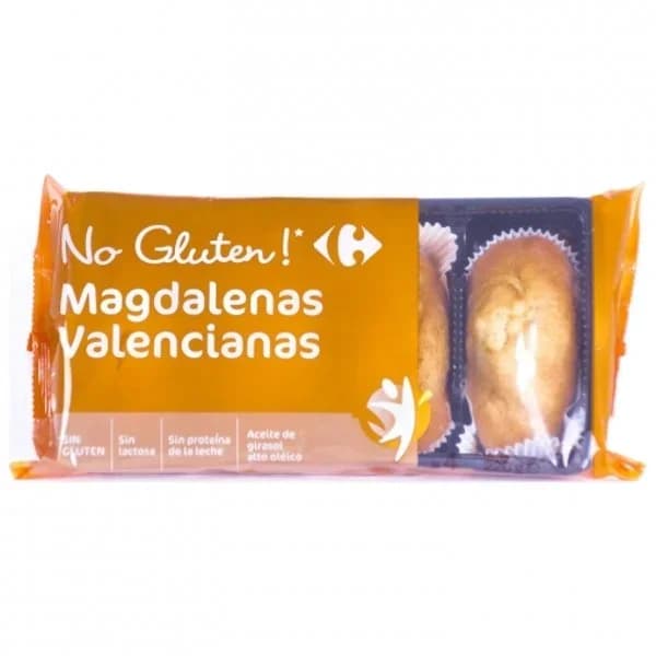 Magdalenas valencianas Carrefour No Gluten sin gluten y sin lactosa 220 g. - 0.23 kg - Imagen del producto en Findit