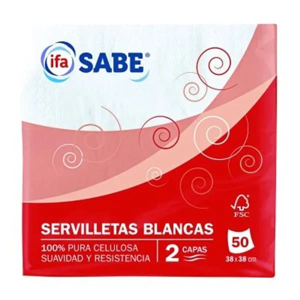 Servilletas blancas 38x38 50 unidades - 51.67 ud - Imagen del producto en Findit