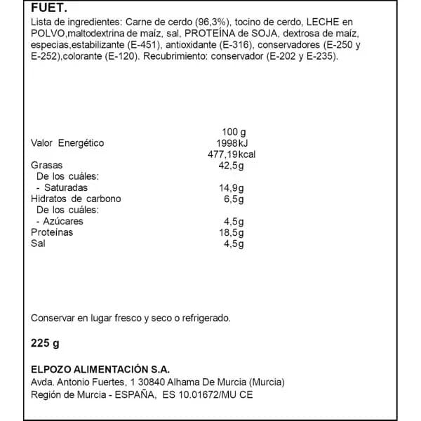 Fuet Nobleza 200G - 0.2 kg - Imagen del producto en Findit
