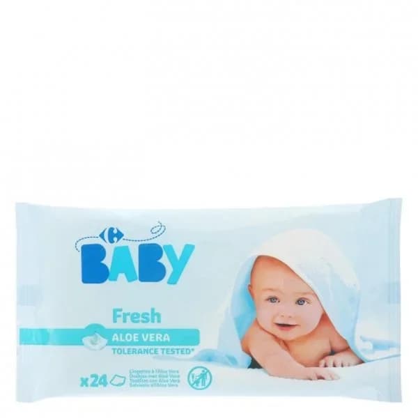 Toallitas Babé Carrefour Clean & Fresh x24 Uds - 25 ud - Imagen del producto en Findit