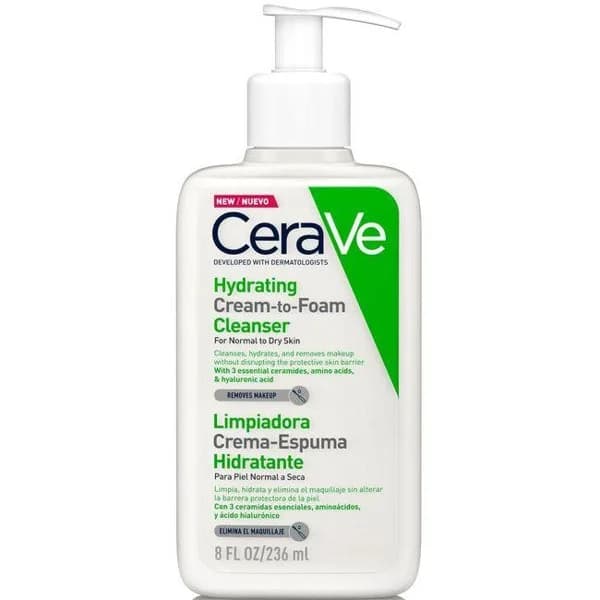 Limpiadora crema-espuma hidratante CERAVE, dosificador 236 ml - 0.24 l - Imagen del producto en Findit