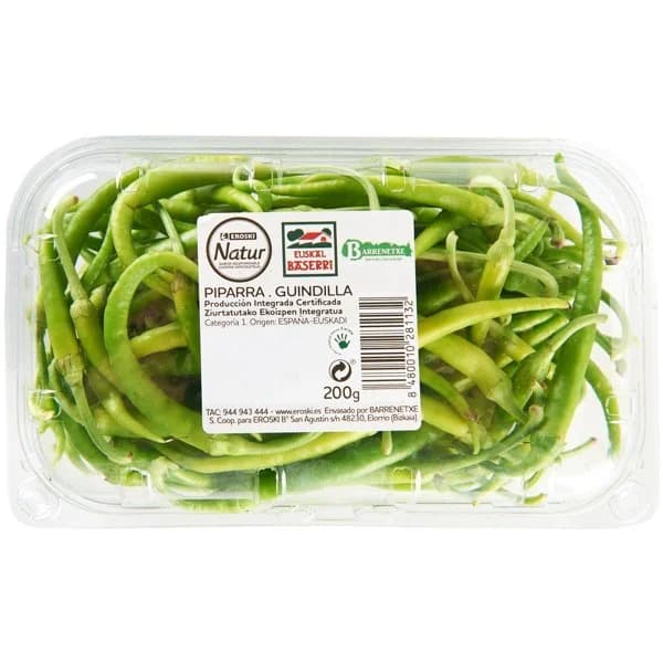 Guindilla fresca EUSKAL BASERRI EROSKI NATUR, bolsa 200 g - 0.2 kg - Imagen del producto en Findit