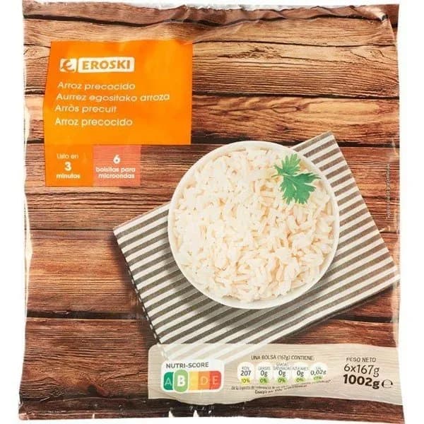 Arroz precocido EROSKI, bolsa 1.002 g - 1 ud - Imagen del producto en Findit