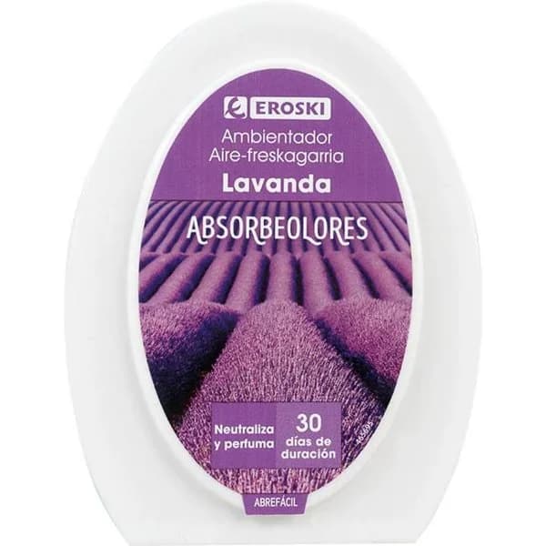 Ambientador absorbeolores de lavanda EROSKI, caja 150 g - 0.15 kg - Imagen del producto en Findit