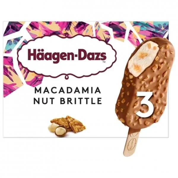 Bombón de macadamia nut brittle Häagen-Dazs sin gluten pack de 3 unidades 80 ml. - 1 ud - Imagen del producto en Findit