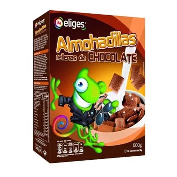 Cereales almohadillas rellenas de chocolate 500 g - 0.5 kg - Imagen del producto en Findit