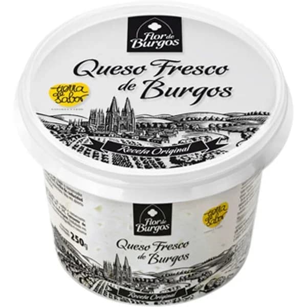 Queso fresco de burgos tradicional de vaca Flor de Burgos 250 g. - 0.25 kg - Imagen del producto en Findit