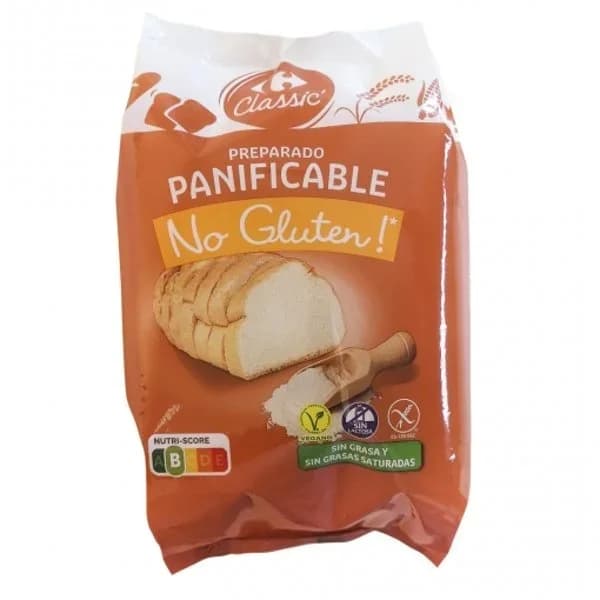 Preparado panificable Extra Carrefour No Gluten sin gluten y sin lactosa 850 g. - 0.85 kg - Imagen del producto en Findit