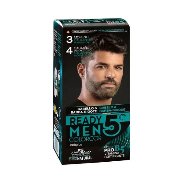 Tinte cabello hombre 3 moreno 4 castaño Deliplus 0% amoníaco - 1 ud - Imagen del producto en Findit